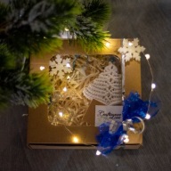 Zestaw prezentowy renifer choinka makrama bombka