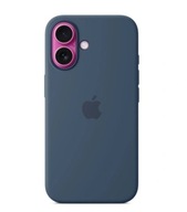 Etui do Apple iPhone 16 Silicone północ granatowy Z LOGO plecki