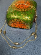 DELIKATNY POZŁACANY DWURZĘDOWY NASZYJNIK Z USA VINTAGE LATA 60 TE