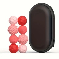 ZABAWKA ANTYSTRESOWA MAGNETYCZNE KULKI SENSORYCZNE Z SILIKONU CZERWONE 8SZT