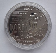 USA 1 dolar 1991 38 rocznica wojny w Korei 26.73g SREBRA próby 900