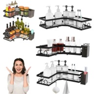 METALOWA PÓŁKA ŁAZIENKOWA POD PRYSZNIC SAMOPRZYLEPNA CZARNA ZESTAW 2SZT