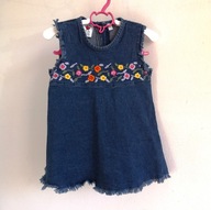 Sukienka jeansowa Baby Club 74 haftowana boho gypsy (276)