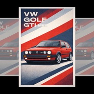 Plakat Motoryzacyjny VW Golf GTI MK2 A4 (21 x 29,7 cm)