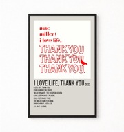 Plakat A4 z ramką MAC MILLER "I LOVE LIFE THANK YOU" 21x29,7cm
