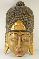 WYJĄTKOWA DUŻA STARA MASKA RZEŹBA BUDDA INDONEZJA L. 60-te ZOBACZ!