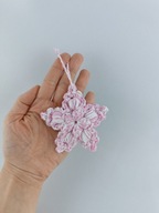 Zawieszka szydełkowa śnieżynka 3D duża na choinkę Handmade
