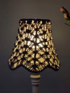 Abażur na lampkę, pleciony, rękodzieło, wzór podwójny płaski, fi 16cm