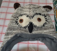 czapka sowa wełniana