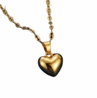 NASZYJNIK STAL CHIRURGICZNA ZŁOTY CELEBRYTKA SERDUSZKO SERCE 40cm