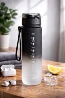 Bidon motywacyjny 1L ze słomką i miarką butelka na wodę sport BPA Free Fit