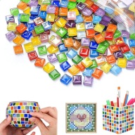 Mozaika szklana DIY 450 kamieni do rzemiosła kolorowa 400g