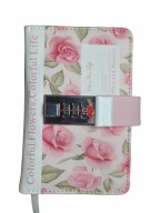 Dziennik,pamiętnik z zamkiem szyfrowym,kwiaty