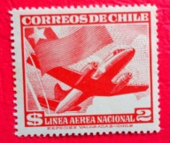 CHILE 1957 samolot Douglas DC-3 czyste**