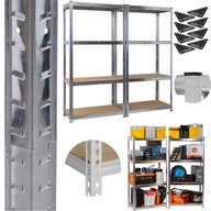 REGAŁ MAGAZYNOWY METALOWY SOLIDNY 2 SZT 160X80X40 CM 175 KG/PÓŁKĘ DOOC