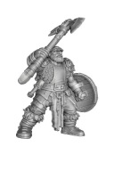 Krasnolud Wojownik z Toporem 3D PLA srebrna figurka fantasy RPG DESUMO