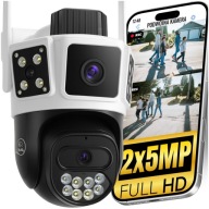KAMERA PODWÓJNA 2X5MP 5GHz ZEWNĘTRZNA OBROTOWA IP WIFI ALARM DETEKCJA BIAŁA