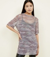 moro oversize tshirt siateczkowy mesh tiul różowy