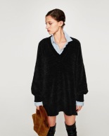 Szenilowy Sweter-Sukienka Oversize - Zara M L XL