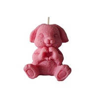 Świeczka sojowa na Walentynki, świeczki sojowe Różowy Zając z serduszkiem