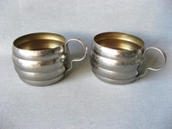 Polskie Przedwojenne KOSZYCZKI uchwyty do SZKLANEK mosiądz ARTDECO : 2 szt