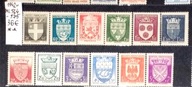 FRANCJA Mi 564-575 ** czyste bez podlepki MNH 36€ Herby 1942r