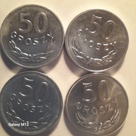 50 gr. 1982, 1984x2, 1985 rok, mennicze, cztery monety.