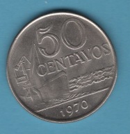 (1BZ22) Brazylia 50 centavo, 1970
