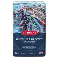 Kredki wodne Derwent 12 szt. INKTENSE BLOCKS