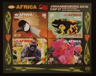 ONZ - Genewa Mi BL42** 2017 r. GATUNKI ZAGROŻONE PTAKI PŁAZY SSAKI FLORA