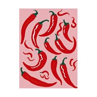 „Ostry Klimat” – Artystyczny Plakat Kuchenny z Papryczkami Chili