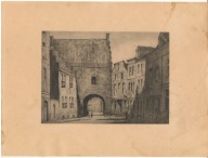 Brama więzienna w Hadze Autor Jan Sirke wym.26 X 19,5 cm.Rysunku 16 X 11,5