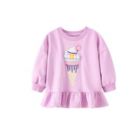 Różowa bluza oversize z falbanką – dla dziewczynki – rozmiar 104 (~4 lata)