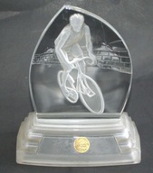 KRYSZTAŁOWY PRZYCISK DO PAPIERU - KOLARZ Cristal d'Arques FRANCE