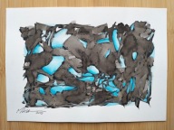 ORYGINALNY RYSUNEK TUSZ AKWARELA ABSTRAKCJA IMPROWIZACJA