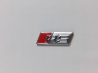 AUDI RS EMBLEMAT LOGO ZNACZEK NAPIS NAKLEJKA NA KIEROWNICĘ SREBRNY NOWY