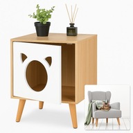 Szafka dla kota Relaxdays domek kuweta biała drewno skandynawski prezent