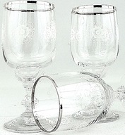 # KIELISZKI do WINA / NALEWEK ze SZLA KRYSZTAŁOWEGO, ZŁOCONE - 3 szt.