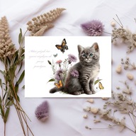 Kartka okolicznościowa Walentynkowa 14,8x21 Miłość jest jak kot