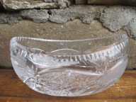 Kryształowa Miska_ŁÓDKA_HUTA HORTENSJA PRL