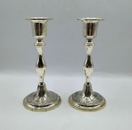 2 starodawne STARE ŚWIECZNIKI platerowane srebrem