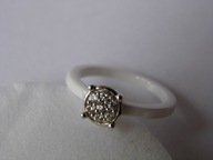 -25%PIERSCIONEK BIALA CERAMIKA Z SREBREM 925 R.17