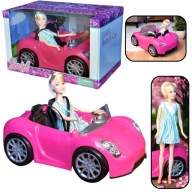 AUTO RÓŻOWY KABRIOLET DLA LALEK SAMOCHÓD BEAUTY XXL ZESTAW + GRATIS LALKA