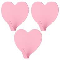 HACZYK SAMOPRZYLEPNY WIESZAK HAK UCHWYT WIESZACZEK MOCNY SERCE RÓŻOWY 3 SZT