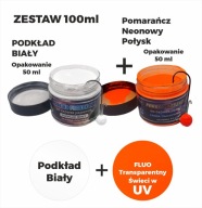 Zestaw Farba proszkowa do główek Pomarańcz Neon UV + Podkład