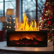 Nawilżacz powietrza z efektem kominka i dyfuzorem 6 kolorów RGB czarny