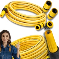 WĄŻ OGRODOWY 1/2 ZŁĄCZKA 3/4 ROZCIĄGLIWY 15M ELASTYCZNY + ZRASZACZ ZESTAW