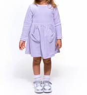 WELUROWA SUKIENKA DZIEWCZYNKA NA DŁUGI RĘKAW CIEPŁA FIOLETOWA 98 3 LATA