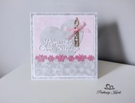 Kartka na Chrzest ręcznie robiona scrapbooking