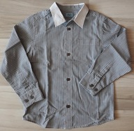 F&F koszula dł.rękaw szara w paseczki 110-116